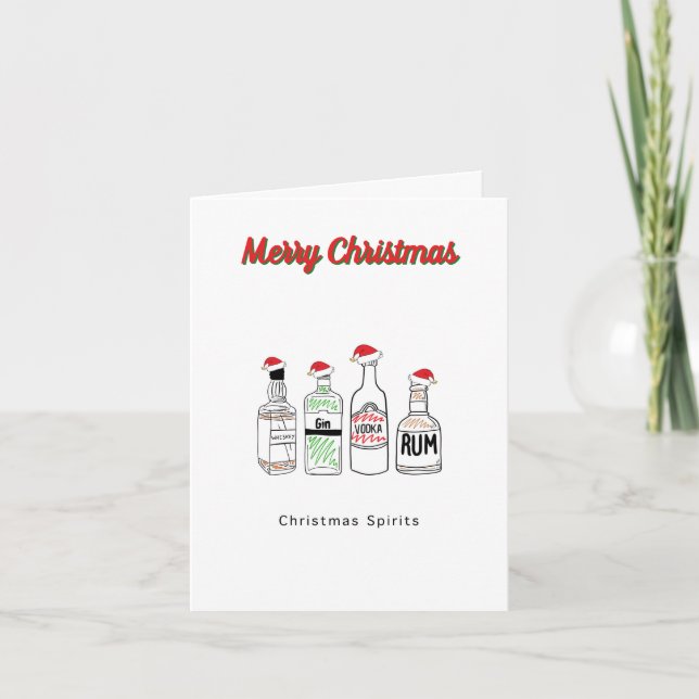 Tarjeta Espíritus de Navidad, divertida Feliz Navidad (Anverso)