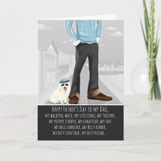 Tarjeta Espitz japonés del Día del Padre Perro