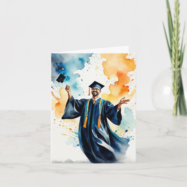 Tarjeta Esplandor de éxito - La exuberancia de un graduado (Anverso)