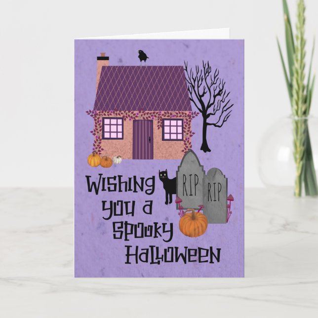 Tarjeta Espléndido corral de ganado de Halloween (Anverso)