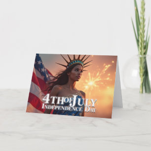 Tarjeta Espléndido diseño del 4 de julio - Fuegos artifici
