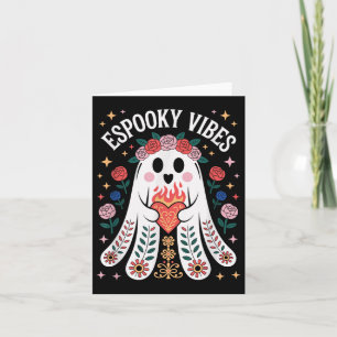 Tarjeta Espooky vibes profesor mexicano de Halloween españ