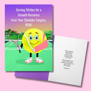 Tarjeta Esposa Amante del Tenis Cirugía de Hombro Recupéra