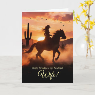 Tarjeta Esposa Cumpleaños Divertido Country Western Vaquer