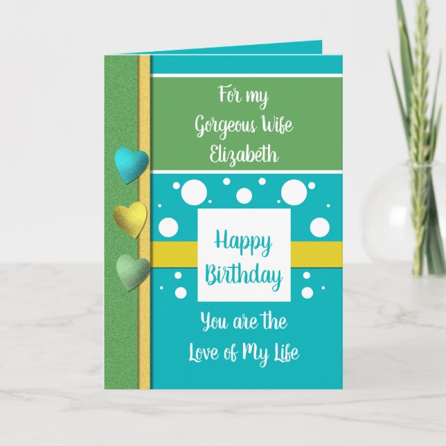 Tarjeta Esposa de cumpleaños la razón por la que sonrío az (Anverso)