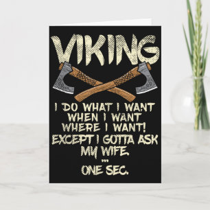 Tarjeta Esposa de vikingos, pregunto a mi esposa meme Arte
