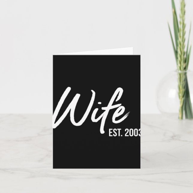 Tarjeta Esposa del 20° Aniversario Boda Est 2003 Camiseta. (Anverso)