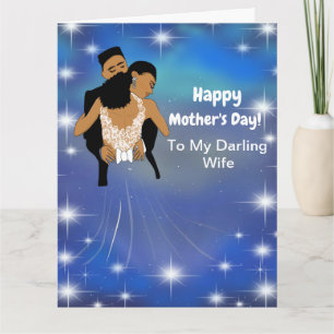 Tarjeta Esposa del Día de la Madre Afroamericana Cielos Es
