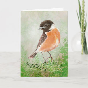 Tarjeta Esposa del feliz cumpleaños del pájaro de