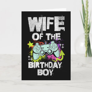 Tarjeta Esposa Del Jugador De Videojuegos De Birthday Boy