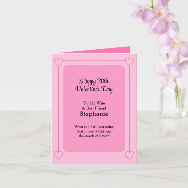 Tarjeta Esposa el día de San Valentín y mejor amigo añaden (Orquídea)