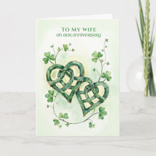 Tarjeta Esposa Feliz Aniversario Corazones Celta Amor Irla