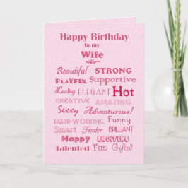 Tarjeta Esposa feliz cumpleaños palabras de elogio