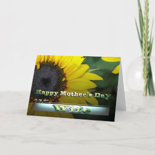 Tarjeta Esposa Feliz Día de la Madre flor girasol