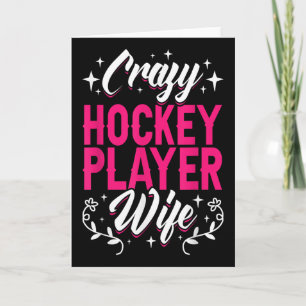 Tarjeta Esposa Loca Jugador Hockey Campo Hielo Olímpico