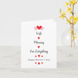 Tarjeta Esposa Mamá Nuestro Todo Dulce Día de la Madre