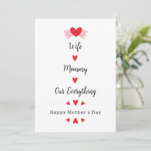 Tarjeta Esposa Mamá Nuestro Todo Dulce Día de la Madre Dul