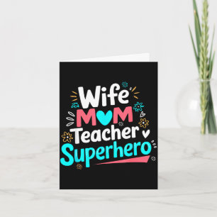 Tarjeta Esposa mamá profesora superhéroe día de la madre f