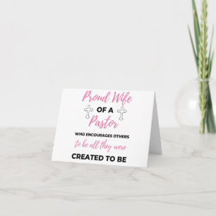 Tarjeta Esposa Orgullosa De Un Pastor Que Alienta A La Bl