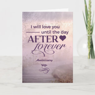 Tarjeta Esposa Romántica Aniversario Costa de niebla púrpu