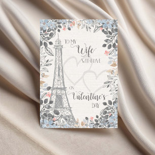 Tarjeta Esposa Romántico Día de San Valentín Torre Eiffel