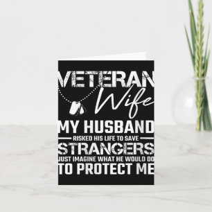 Tarjeta Esposa Veterana De La Mujer Ejército Marido Soldad
