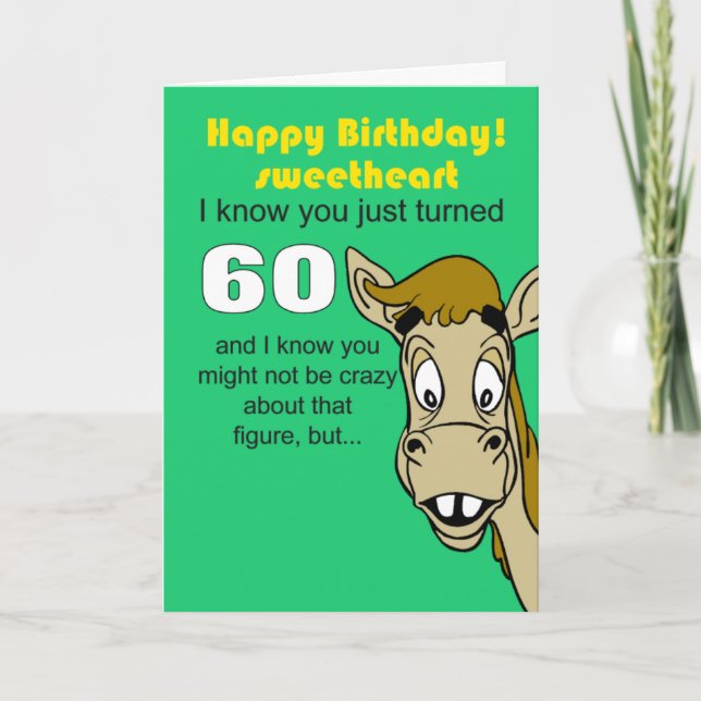 Tarjeta esposo a esposa que cumple 60 años (Anverso)