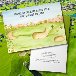 Tarjeta Esposo, cumpleaños campo de golf del desierto acua