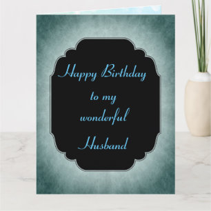 Tarjeta Esposo cumpleaños feliz azul y negro elegante