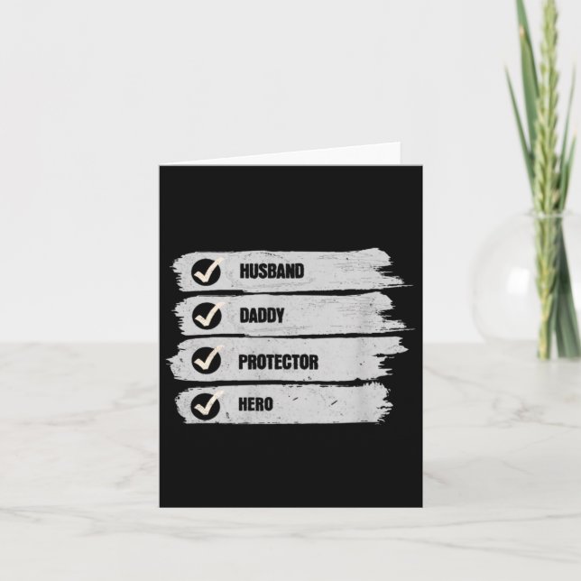 Tarjeta Esposo Divertido Papá Protector Héroe Día del Padr (Anverso)