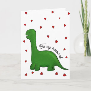 Tarjeta esposo El día de San Valentín de Dinosaurios