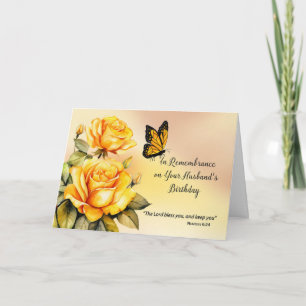 Tarjeta Esposo en Recuerdo en Cumpleaños Religioso Rosas