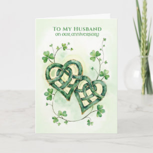 Tarjeta Esposo Feliz Aniversario Corazones Celta Amor Irla