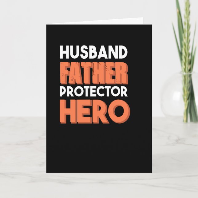 Tarjeta Esposo padre protector héroe - El mejor papá (Anverso)