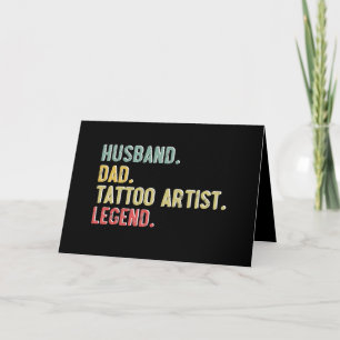 Tarjeta Esposo Papá Artista de Tatuajes Leyenda Hombres Vi