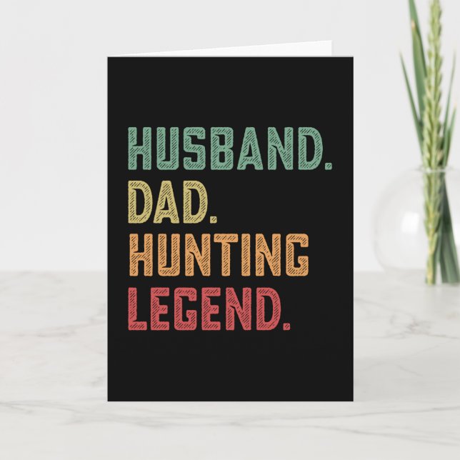 Tarjeta Esposo papá cazando leyenda (Anverso)