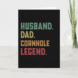 Tarjeta Esposo Papá Cornhole Leyenda Frijol