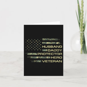 Tarjeta Esposo Papi Protector Hero Veterano Bandera Estado