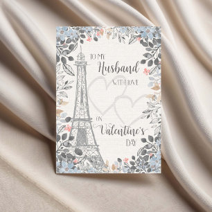 Tarjeta Esposo Romántico Día de San Valentín Torre Eiffel