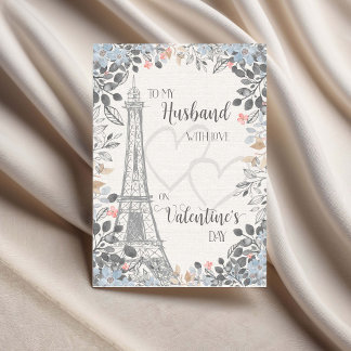 Tarjeta Esposo Romántico Día de San Valentín Torre Eiffel