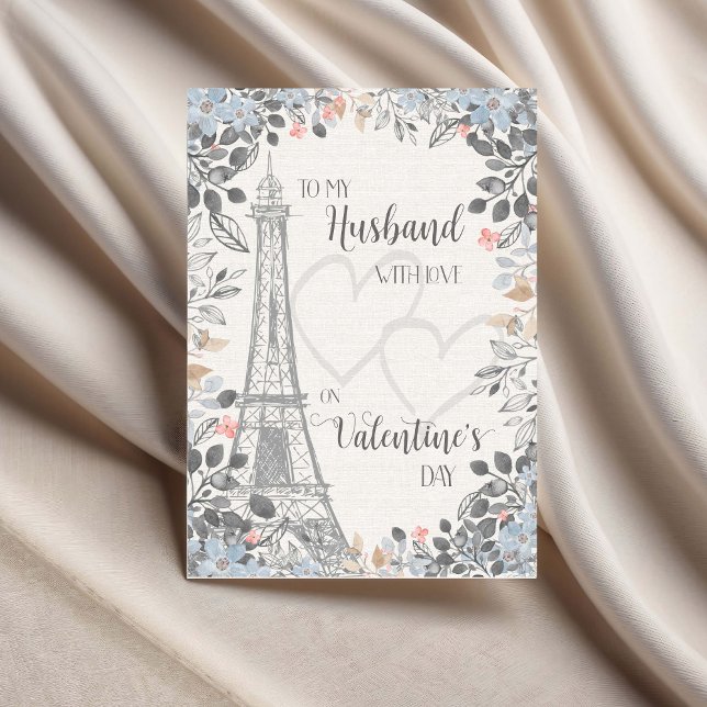 Tarjeta Esposo Romántico Día de San Valentín Torre Eiffel (Subido por el creador)