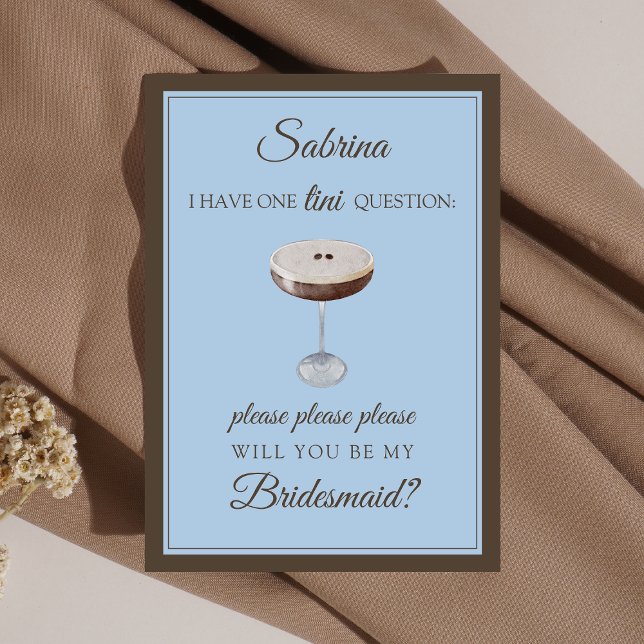 Tarjeta Espresso Martini Por Favor Propuesta De Mujer De N (This short n' sweet bridesmaid proposal card is perfect for espresso lovers.)