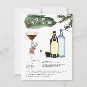 Tarjeta Espresso Martini Receta de Cóctel Navideño