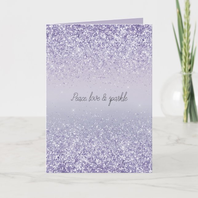 Tarjeta Espuma de Purpurina de lavanda morada Ombre (Anverso)
