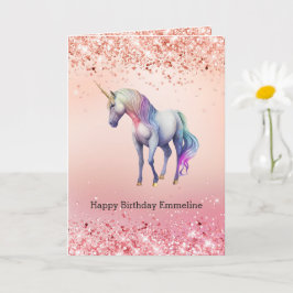 Tarjeta Espuma de unicornio de oro Rosa