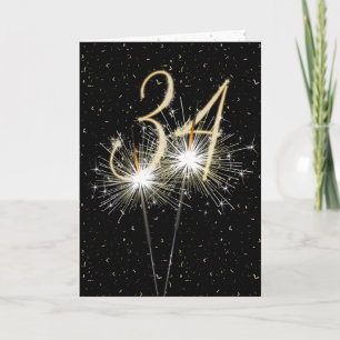 Tarjeta Espumantes del 34° aniversario del boda