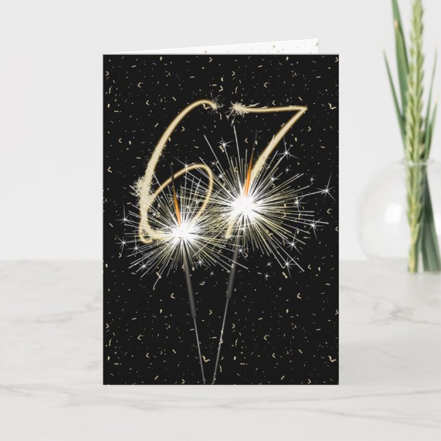 Tarjeta Espumantes del 67 aniversario del boda (Anverso)