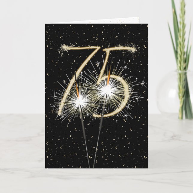 Tarjeta Espumantes del 75 aniversario del boda (Anverso)