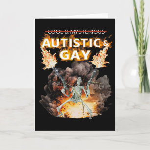 Tarjeta Esqueleto Autista Y Gay Divertido Esqueleto Autism