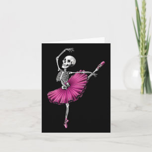 Tarjeta Esqueleto Bailando Amantes del Ballet Espeluznante